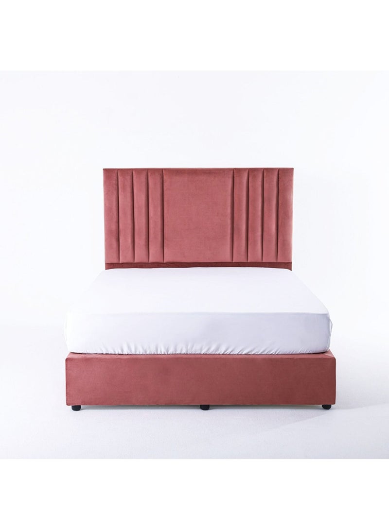 Karnak Superior Upholstered Velvet Bed Frame Bedroom Furniture Strong And Sturdy Modern Design Wooden Bed | Quiet & Comfortable Bed (HC - Wide Single 120x200cm, Pink) - Image 2