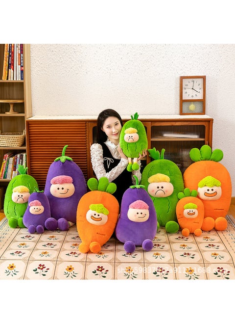 Saite Dudu Cute Funny Vegetable Plush Toy Net Red Expression Eggplant Pillow Sofa Cushion Nap Lying Pillow-Color:Eggplant-Height:65cm