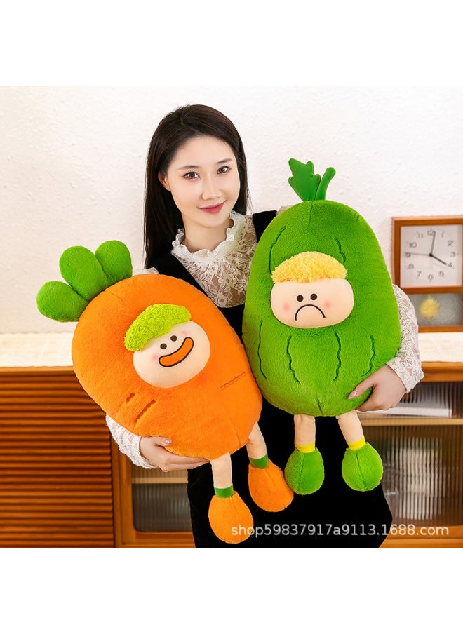 null - Saite Dudu Cute Funny Vegetable Plush Toy Net Red Expression Eggplant Pillow Sofa Cushion Nap Lying Pillow-Color:Eggplant-Height:65cm - Image 1