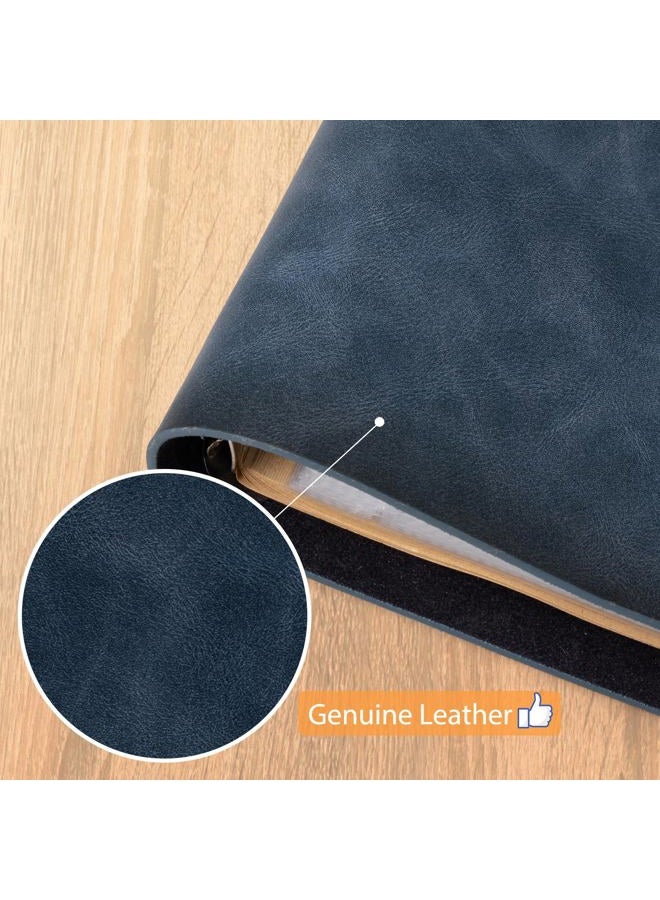 sucarlon Photo Album 4x6 200 Photos, Genuine Leather Photo Albums with Writing Space with 30 Writing Paper, Travel Family Wedding Kids Graduation Ultrasound Baby Picture Album Scrapbook Photo Album（Blue） - Image 5