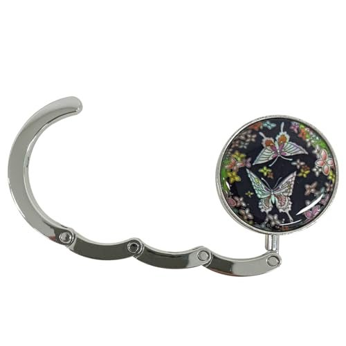 Store-Play Inlay Mother of Pearl Handbag Hanger Foldable Table Purse Hook Caddy Holder (Butterfly) - Image 3