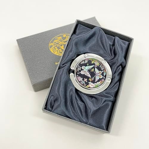 Store-Play Inlay Mother of Pearl Handbag Hanger Foldable Table Purse Hook Caddy Holder (Butterfly) - Image 4