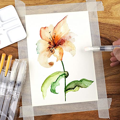 Chromatek AquaPens. Set of 6 Refillable Aqua Watercolor Brushes with Nylon Tips. Easy Water Brush Pens for Painting. Blending & Calligraphy. Includes Online Video Tutorials & Templates - Image 5