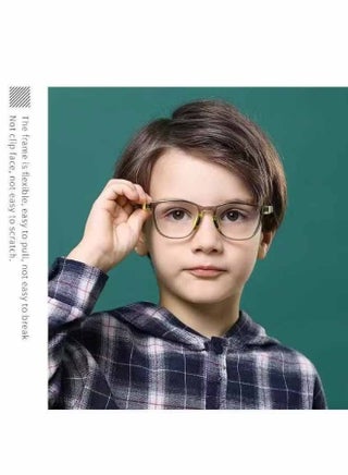 Children's blue light blocking glasses, anti-glare eye protection, UV protection, suitable for TV and mobile use, ideal for boys and girls aged 3-12, silicone safety glasses, yellow - view 4