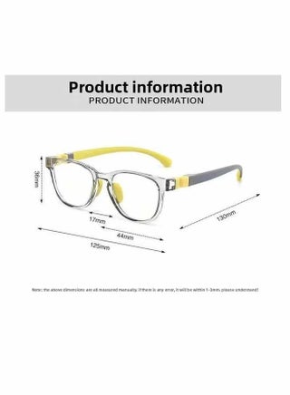 Children's blue light blocking glasses, anti-glare eye protection, UV protection, suitable for TV and mobile use, ideal for boys and girls aged 3-12, silicone safety glasses, yellow - view 2