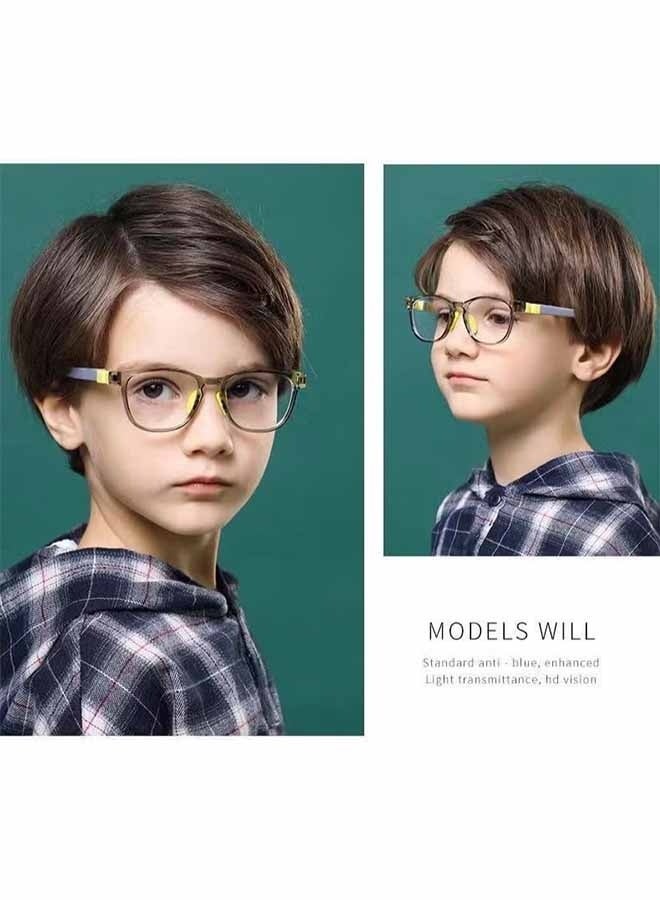 واي جيه نظارات للأطفال لحماية من الضوء الأزرق، مضادة للوهج، حماية من الأشعة فوق البنفسجية، مناسبة لمشاهدة التلفاز واستخدام الهاتف المحمول، مثالية للأولاد والبنات من عمر 3 إلى 12 سنة، نظارات أمان سيليكون، اللون الأصفر - Image 3