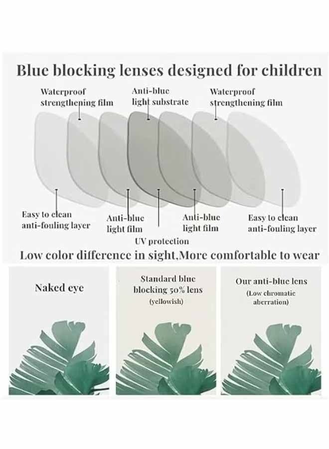 واي جيه نظارات للأطفال لحماية من الضوء الأزرق، مضادة للوهج، حماية من الأشعة فوق البنفسجية، مناسبة لمشاهدة التلفاز واستخدام الهاتف المحمول، مثالية للأولاد والبنات من عمر 3 إلى 12 سنة، نظارات أمان سيليكون، اللون الأصفر - Image 5