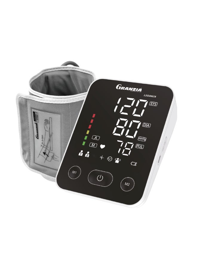 Granzia Leganza Blood Pressure Monitor – Upper Arm Cuff 22–42cm, Dual-User Memory (200 Readings), WHO Color Indicator, USB-C Rechargeable, BIHS Certified with 3-Year Warranty - Image 4