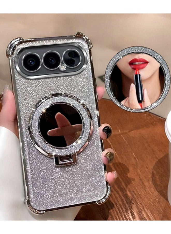 Magnetic Glitter  for Honor 500 Pro Case，Camera Lens Protector，Sparkly Stand，Makeup Mirror，Support Wireless Charging， Luxury Gradient Shockproof Honor 500 Pro 5G Cover - Image 3