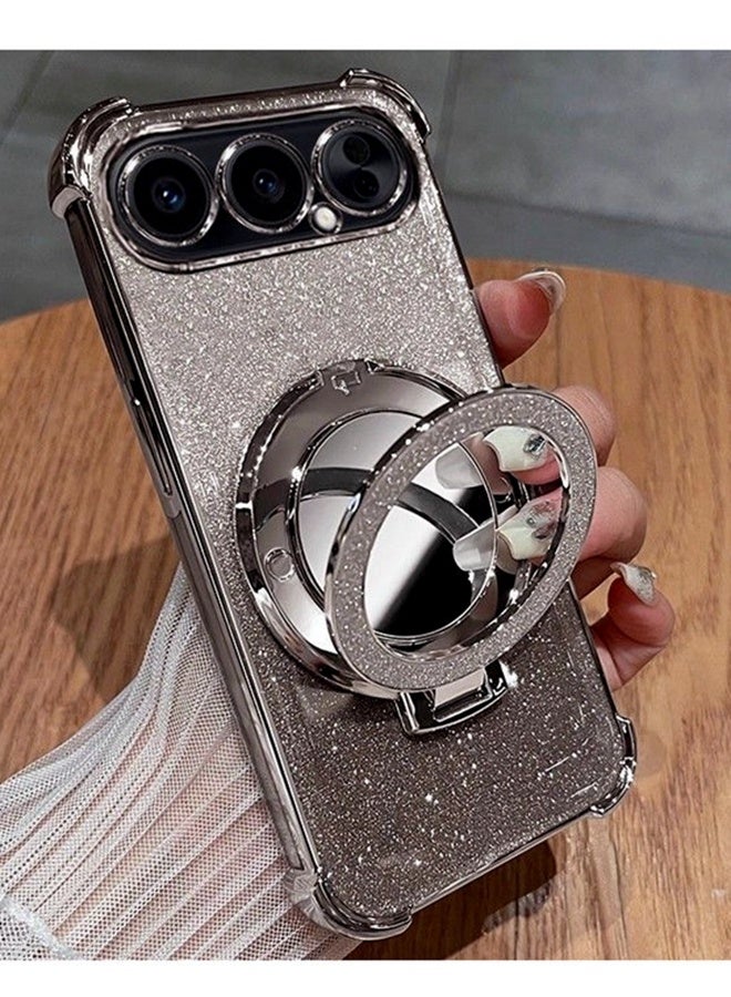 Magnetic Glitter  for Honor 500 Pro Case，Camera Lens Protector，Sparkly Stand，Makeup Mirror，Support Wireless Charging， Luxury Gradient Shockproof Honor 500 Pro 5G Cover - Image 5