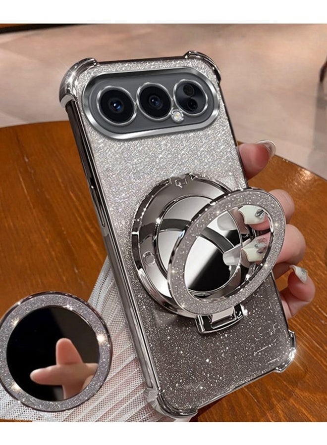 Magnetic Glitter  for Honor 500 Pro Case，Camera Lens Protector，Sparkly Stand，Makeup Mirror，Support Wireless Charging， Luxury Gradient Shockproof Honor 500 Pro 5G Cover - Image 4