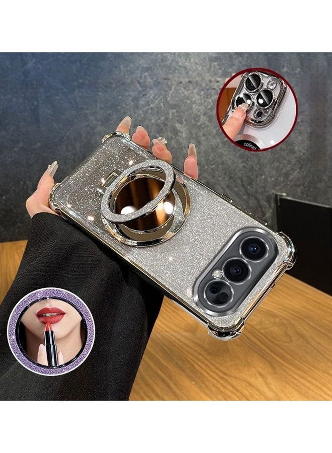 Magnetic Glitter  for Honor 500 Pro Case，Camera Lens Protector，Sparkly Stand，Makeup Mirror，Support Wireless Charging， Luxury Gradient Shockproof Honor 500 Pro 5G Cover - Image 2