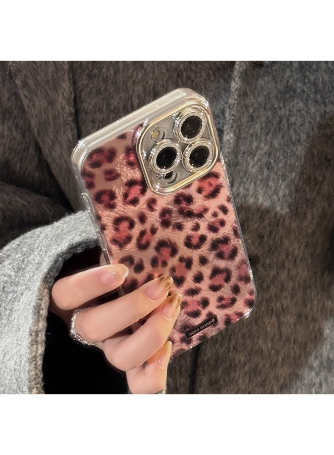 NIBEMINENT Hot Girl With Leopard Print Pattern Protective TPU Case Cover For iPhone 16 Pro, Pinkish/Black