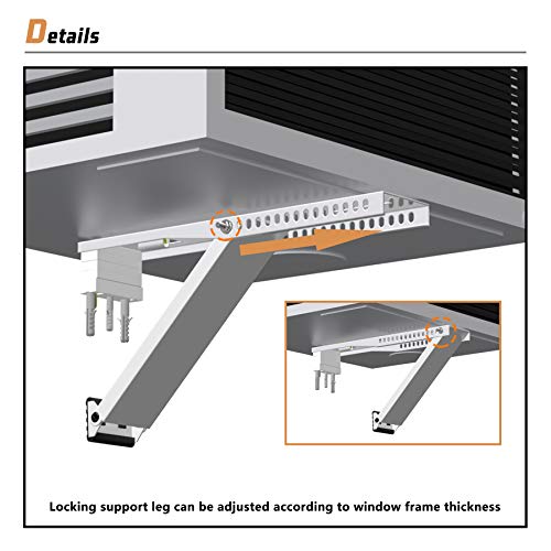 LBG Products AC Window Air Conditioner Bracket Light Duty Support Up to 85 lbs, Designed for 5,000 to 8,000 BTU Universal A/C Unit (LBW-S) - Image 5
