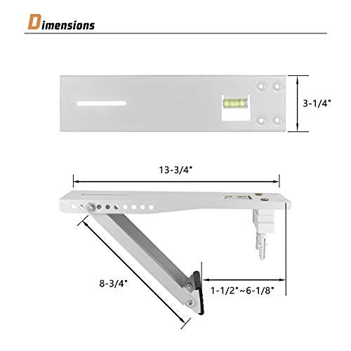 LBG Products AC Window Air Conditioner Bracket Light Duty Support Up to 85 lbs, Designed for 5,000 to 8,000 BTU Universal A/C Unit (LBW-S) - Image 2