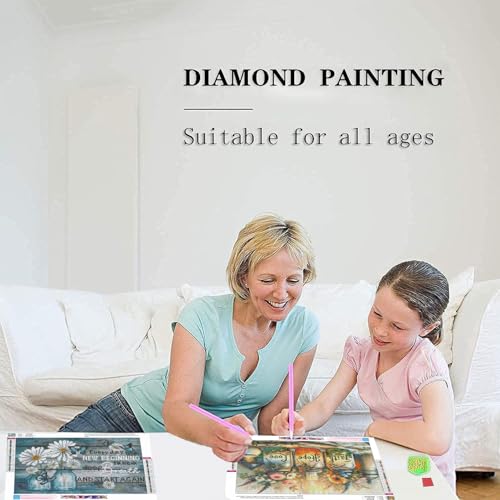 Tiwabb 4 Pack Diamond Art Kits for Adults Beginners,Inspirational Flower Diamond Painting Kits for Adults,5D Full Drill DIY Diamond Dot Gem Art Kit Wall Home Decor Arts Craft 12x16 inch - Image 4