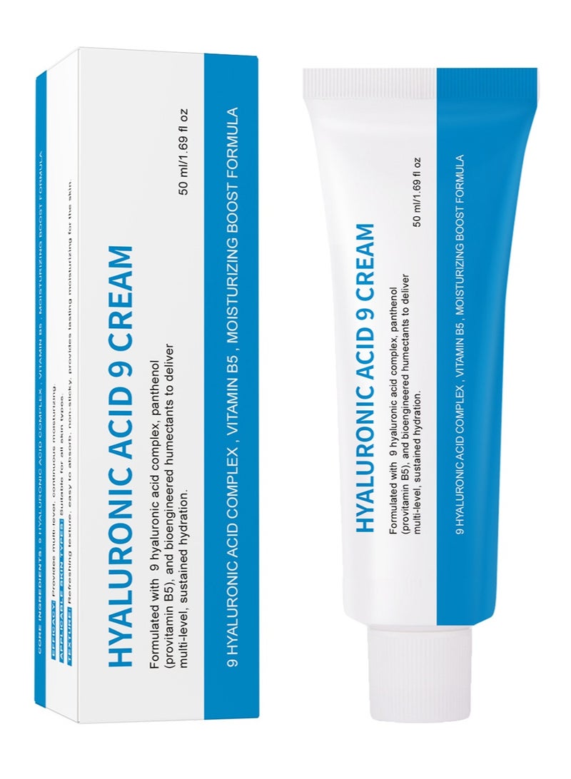 CARVENCHY Hyaluronic Acid 9 Cream, Vitamin B5, Collagen, Niacinamide, Centella Asiatica Extract, Long-lasting Hydration, Daily Moisturizer Face Cream, 50ml, 1.69 fl.oz. - Image 1