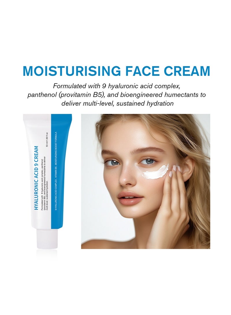 CARVENCHY Hyaluronic Acid 9 Cream, Vitamin B5, Collagen, Niacinamide, Centella Asiatica Extract, Long-lasting Hydration, Daily Moisturizer Face Cream, 50ml, 1.69 fl.oz. - Image 3