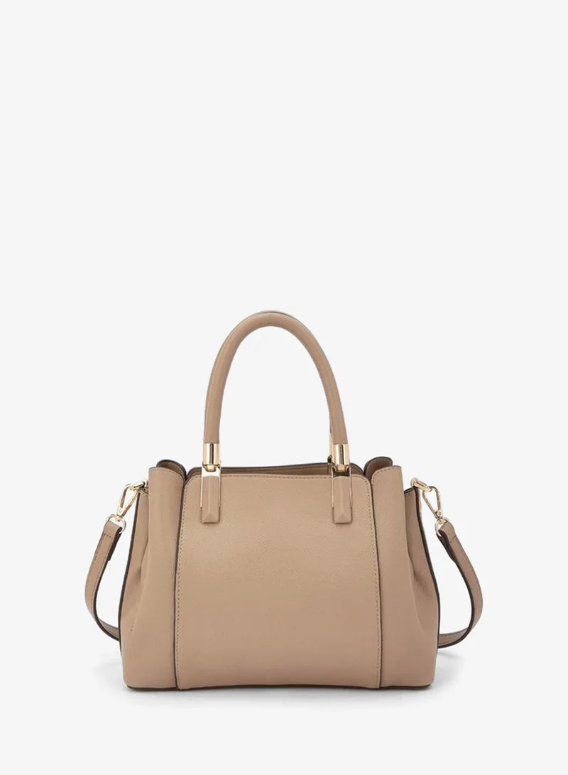 Flora Bella By Shoexpress beige Flora Bella Textured Tote Bag With Detachable Strap for Women | Best Price UAE