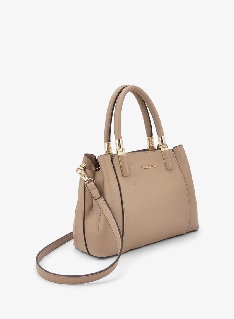 Flora Bella By Shoexpress beige Flora Bella Textured Tote Bag With Detachable Strap for Women | Best Price UAE