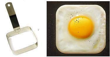 Dynore Dynore Stainless Steel Set of 2- Round and Sqaure Egg/Pancake Ring with Handle - Image 2