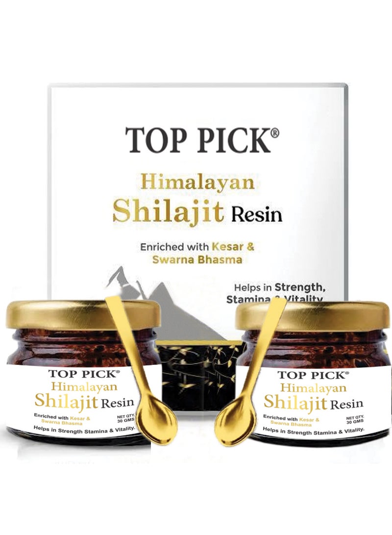 Top Pick Himalayan Shilajit Resin with Kesar & Swarna Bhasma 30g Twin Pack