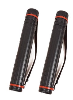 EORTA EORTA Pack of 2 Adjustable Poster Tubes, Mini Plastic Extendable Poster Quiver Case, Telescopic Art Poster Arrow Holder Case with Strap, 17-28 Inch Length, Black  - Image 1