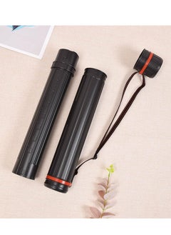 EORTA EORTA Pack of 2 Adjustable Poster Tubes, Mini Plastic Extendable Poster Quiver Case, Telescopic Art Poster Arrow Holder Case with Strap, 17-28 Inch Length, Black  - Image 2
