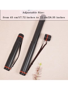 EORTA EORTA Pack of 2 Adjustable Poster Tubes, Mini Plastic Extendable Poster Quiver Case, Telescopic Art Poster Arrow Holder Case with Strap, 17-28 Inch Length, Black  - Image 3