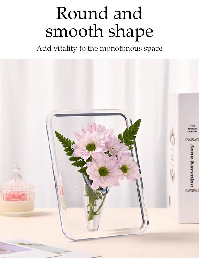 DUNISO Acrylic Frame Vase Art Deco flowers Crystal Transparent Acrylic Vase Hydroponic Modern Desktop Decorative Vases for Table, Bookshelf, Living Room Centerpiece, Bedroom  - Image 5