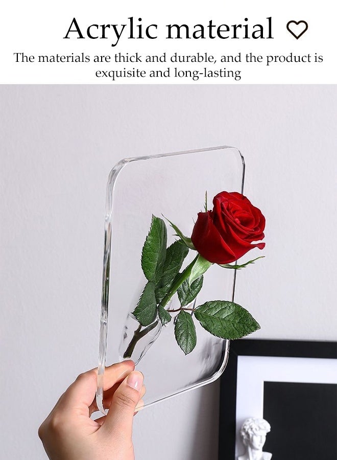 DUNISO Acrylic Frame Vase Art Deco flowers Crystal Transparent Acrylic Vase Hydroponic Modern Desktop Decorative Vases for Table, Bookshelf, Living Room Centerpiece, Bedroom  - Image 3