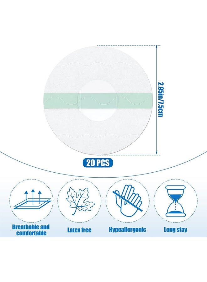 20 Pack Adhesive Patches for Freestyle Libre 2 Guardian Enlite Sensor Covers Clear Film Tape - Image 2