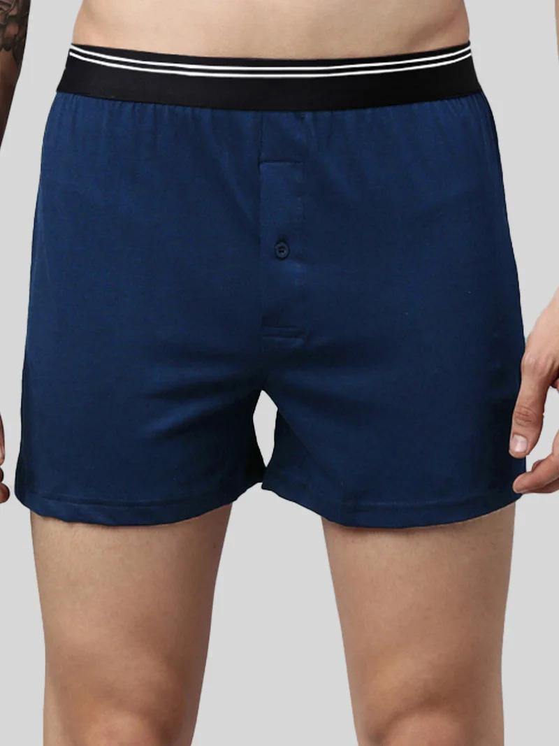Joven Men Solid Pure Cotton Boxers Pack Of 2