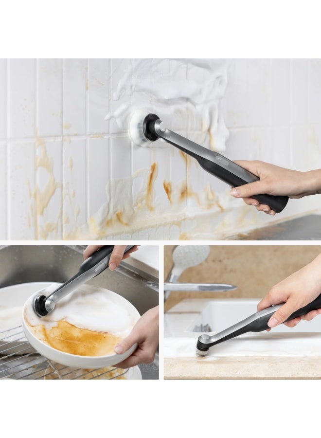 هوتو فرشاة كهربائية دوارة مقاومة للماء - منظف حمام قابل لإعادة الشحن مع 12 رأس فرشاة قابلة للتبديل للبلاط والجص والزوايا والشقوق - Image 4