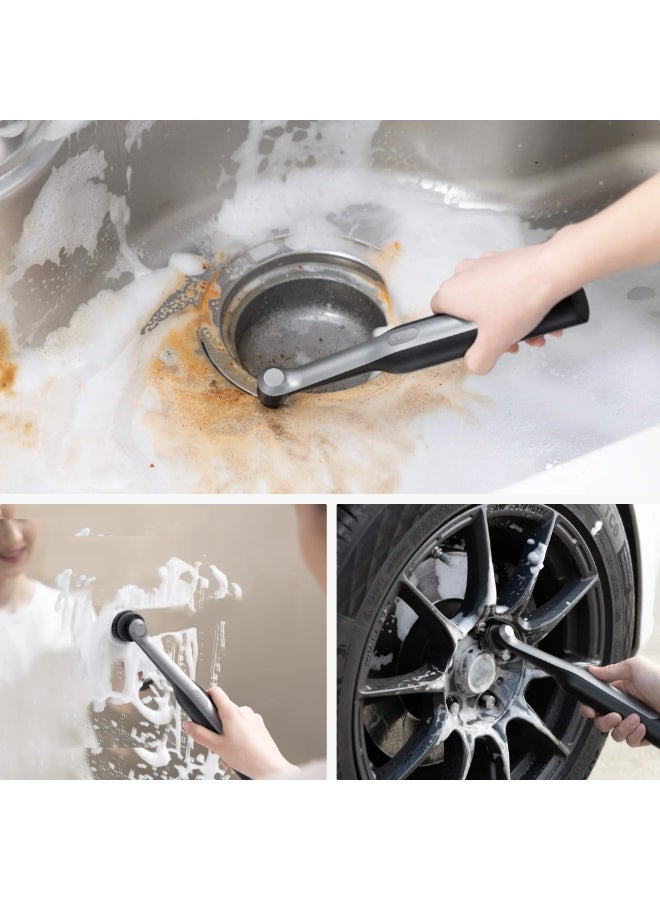 هوتو فرشاة كهربائية دوارة مقاومة للماء - منظف حمام قابل لإعادة الشحن مع 12 رأس فرشاة قابلة للتبديل للبلاط والجص والزوايا والشقوق - Image 5