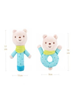 INSENSE Baby rattle toys, 2 bear toys, bell baby soft bell toys, multi-functional soothing toys cute plush animal toys 0-2 years old baby children's educational bell  - Image 2