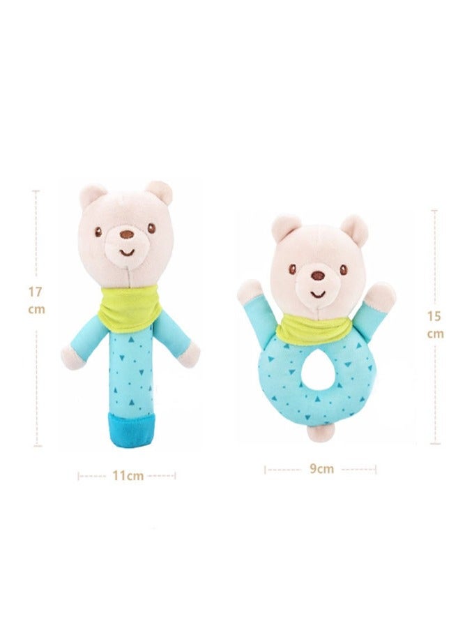INSENSE Green Bear Plush Rattle – Safe and Soft Toy for Babies, Promotes Sensory Development - Image 2