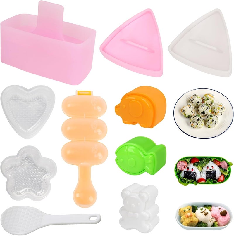 Machomby طقم صانع كرات الأرز على شكل حيوانات وزهور وقلوب 10 قطع - Image 1