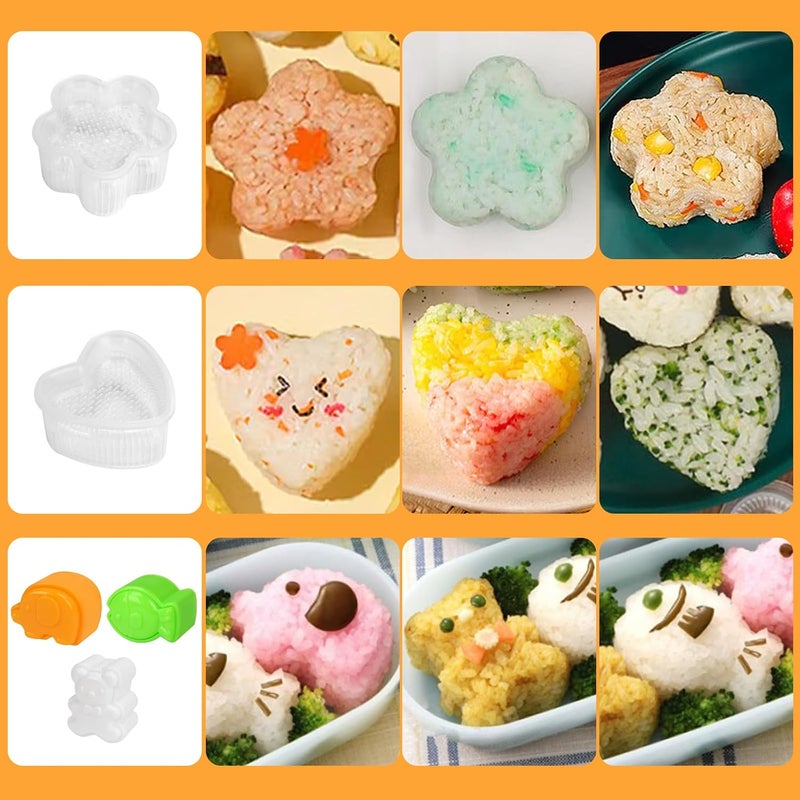 Machomby طقم صانع كرات الأرز على شكل حيوانات وزهور وقلوب 10 قطع - Image 5