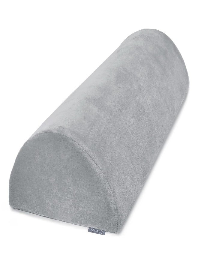 Resylp Half Moon Bolser Pillow for Legs and for Back Pain, Memory Foam Knee Pillow for Back Sleeping, Ankle and Knees Support, Under Knee Pillow for Sleeping on Back, Grey - Image 1