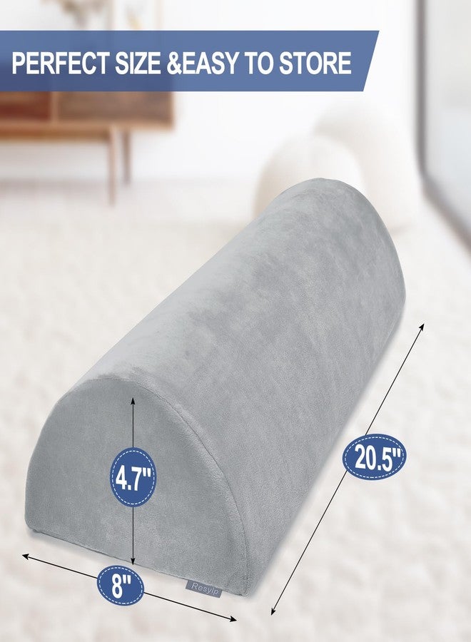Resylp Half Moon Bolser Pillow for Legs and for Back Pain, Memory Foam Knee Pillow for Back Sleeping, Ankle and Knees Support, Under Knee Pillow for Sleeping on Back, Grey - Image 5