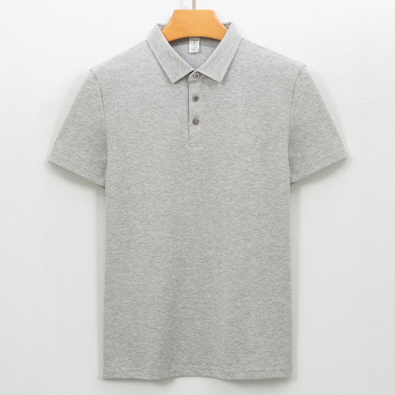 Men's Business Polo Shirt Short Sleeve Wrinkle-Free Cotton Knit Collar T-Shirt - Image 4