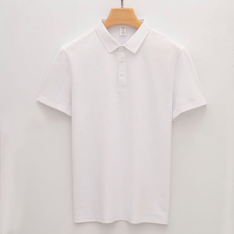 Men's Business Polo Shirt Short Sleeve Wrinkle-Free Cotton Knit Collar T-Shirt - Image 2
