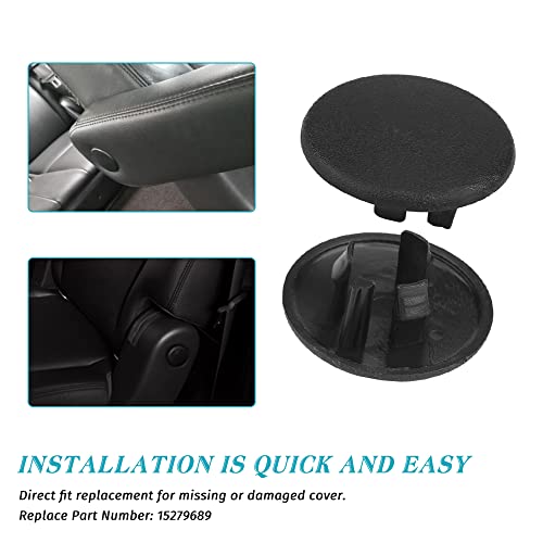 YIENAKFUN Armrest Cover Cap for 07-19 Chevy Tahoe Suburban Yukon Cadillac Escalade Seat Parts Replacement OEM GM 15279690 Rear Bucket Seats Arm Rest Handle Trim Bolt Vehicle Accessories (Black) - Image 4