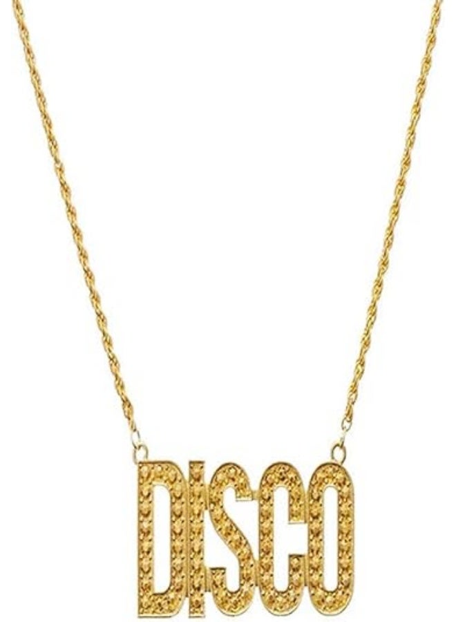 70s disco alloy necklace, hippie gold chain clothing, jewelry, hip-hop rap, men's 70s disco suit - Image 1