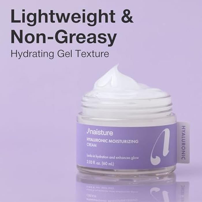 Naisture Hyaluronic Acid Gel – Hydrating Face Moisturizer with Vitamin C & E, Antioxidant-Rich, Brightening, Soothing & Lightweight Daily Facial Cream for All Skin Types - Image 2