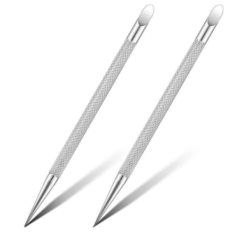 Andibro Cuticle Pusher Tool2Pcs Stainless Steel Cuticle Remover Nail Cleaner Gel Fingernails Dead Skin Polish Peeler for Professional Manicure Pedicure Nail Art Care