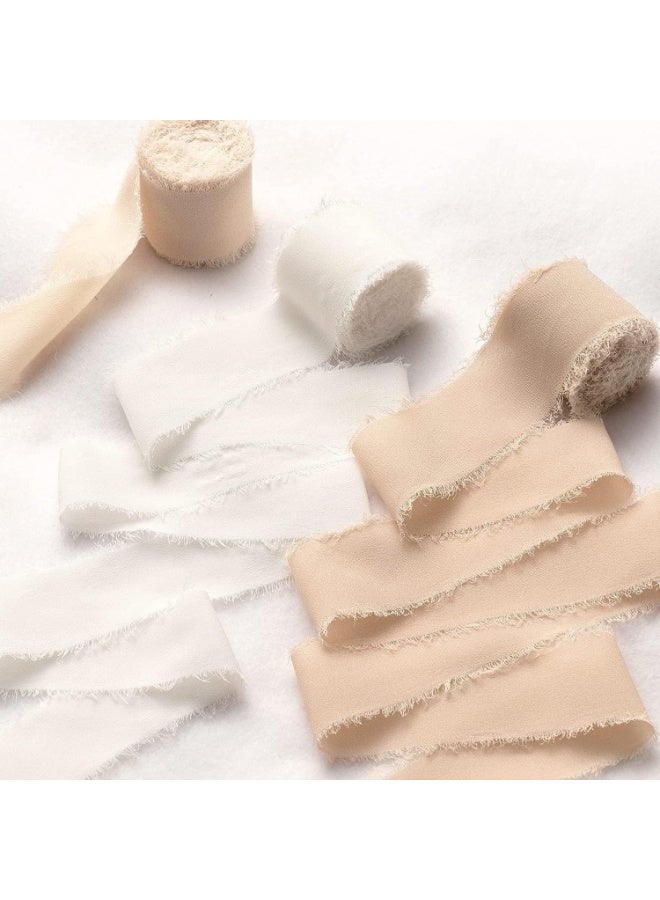 شريط شيفون حرير، 1.57 بوصة × 63.9 ياردة، مجموعة شرائط بألوان مختلطة، 7.1 ياردة × 9 لفات من شرائط قماش هامشي صديقة للبيئة، لدعوات الزفاف وباقات الزفاف وتغليف الهدايا وتزيين صنع القوس - Image 3