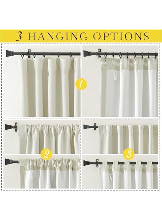 Arabest Sliding Door Curtains 84 inch Length for Bedroom, Room Darkening Hook Belt/Rod Pocket/Back Tab Faux Linen Thermal Window Treatments for Living Room, Natural, W100 x L84, 1 Panel  - Image 4