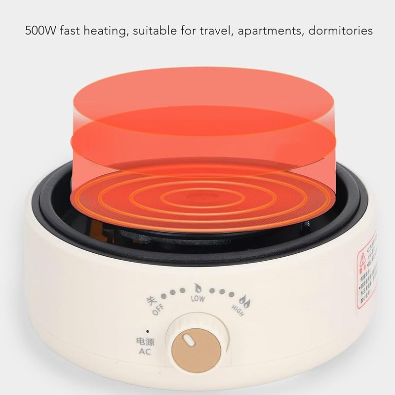 Beige Portable Single Burner Electric Hot Plate 360 Degree Heating Countertop Stove 110V US Plug - Image 4